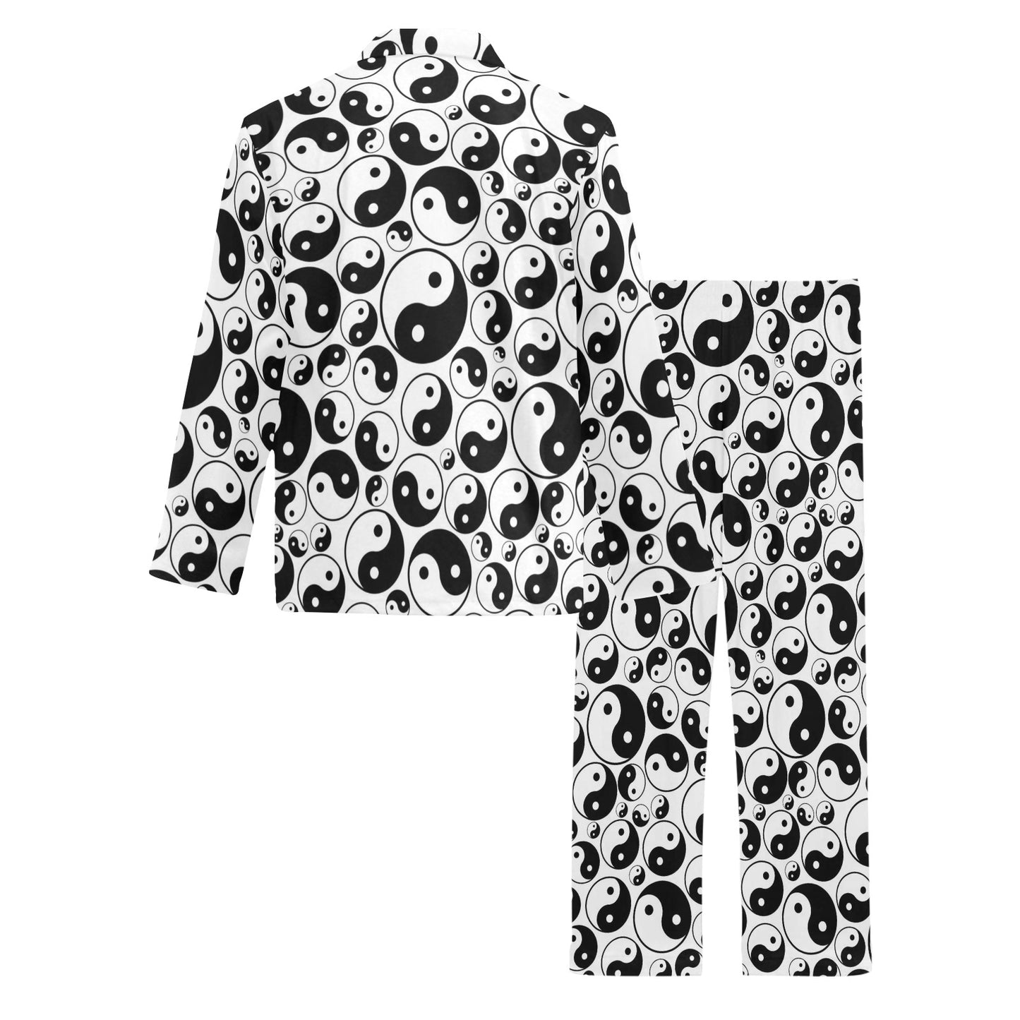 Yin Yang Print Design LKS302 Men's Long Pajama Set