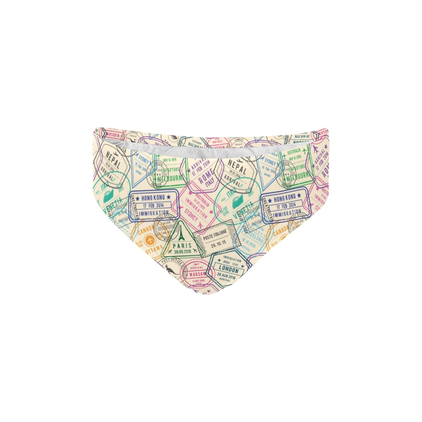 Travel Stamp Print Design LKS303 Men's Swimming Briefs