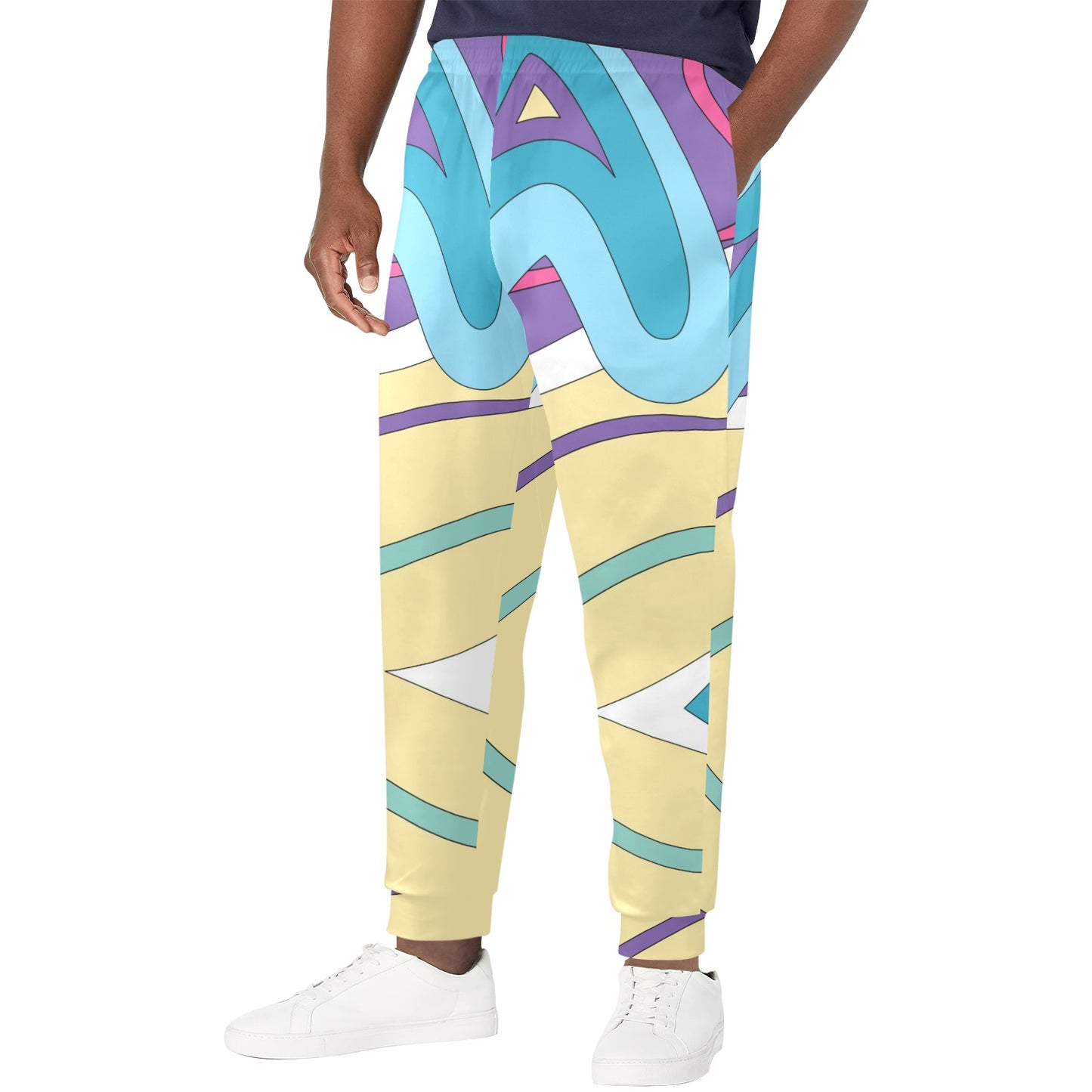 Funky Retro Pattern Print Design A01 Men's Casual Track Pants