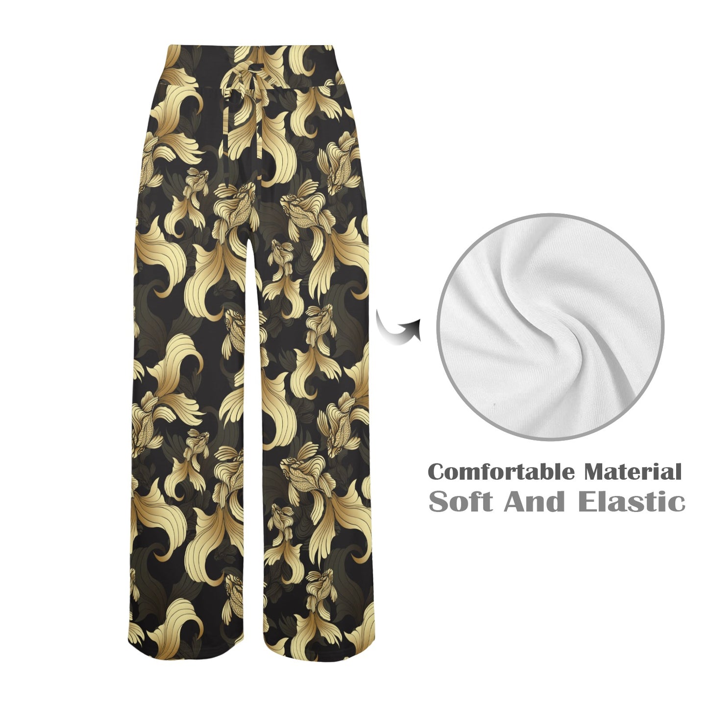 Goldfish Pattern Print Design 02 Women's Wide Leg Lounge Pants