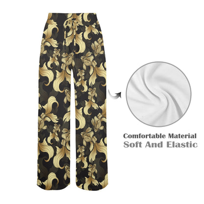 Goldfish Pattern Print Design 02 Women's Wide Leg Lounge Pants