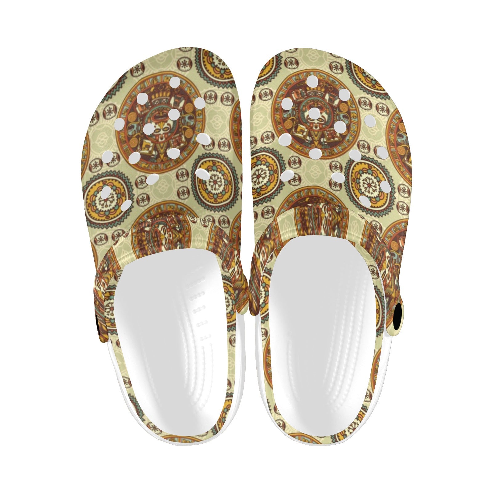 Calendar Aztec Themed Print Pattern Unisex Clogs Shoes