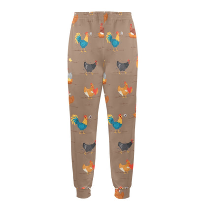 Chicken Happy Print Pattern Men's Casual Track Pants