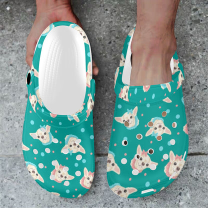 Chihuahua Polka Dot Pattern Unisex Clogs Shoes