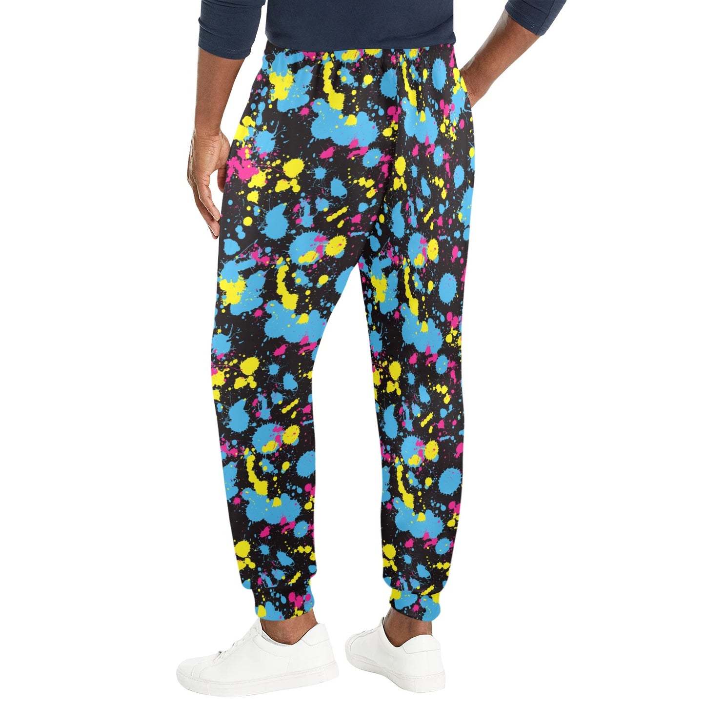 Splatter Colorful Print Design LKS301 Men's Casual Track Pants