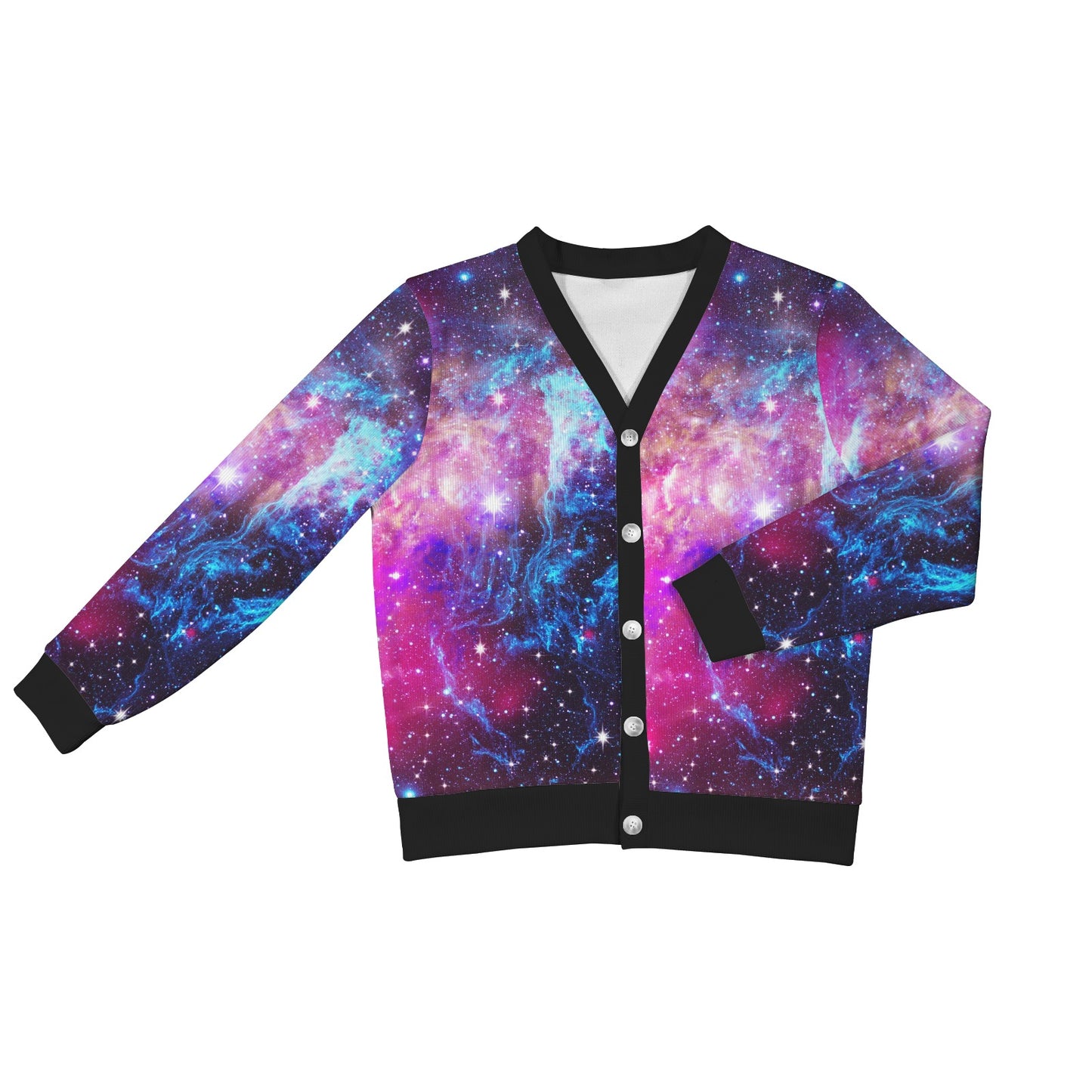 Galaxy Night Purple Space Print Women's Cardigan