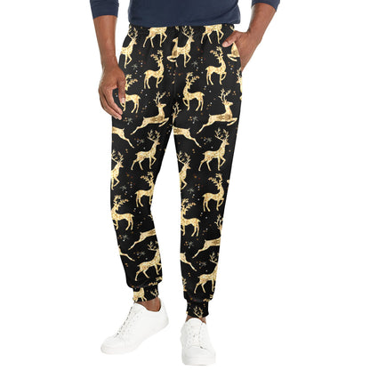 Deer Gold Pattern Men's Casual Track Pants