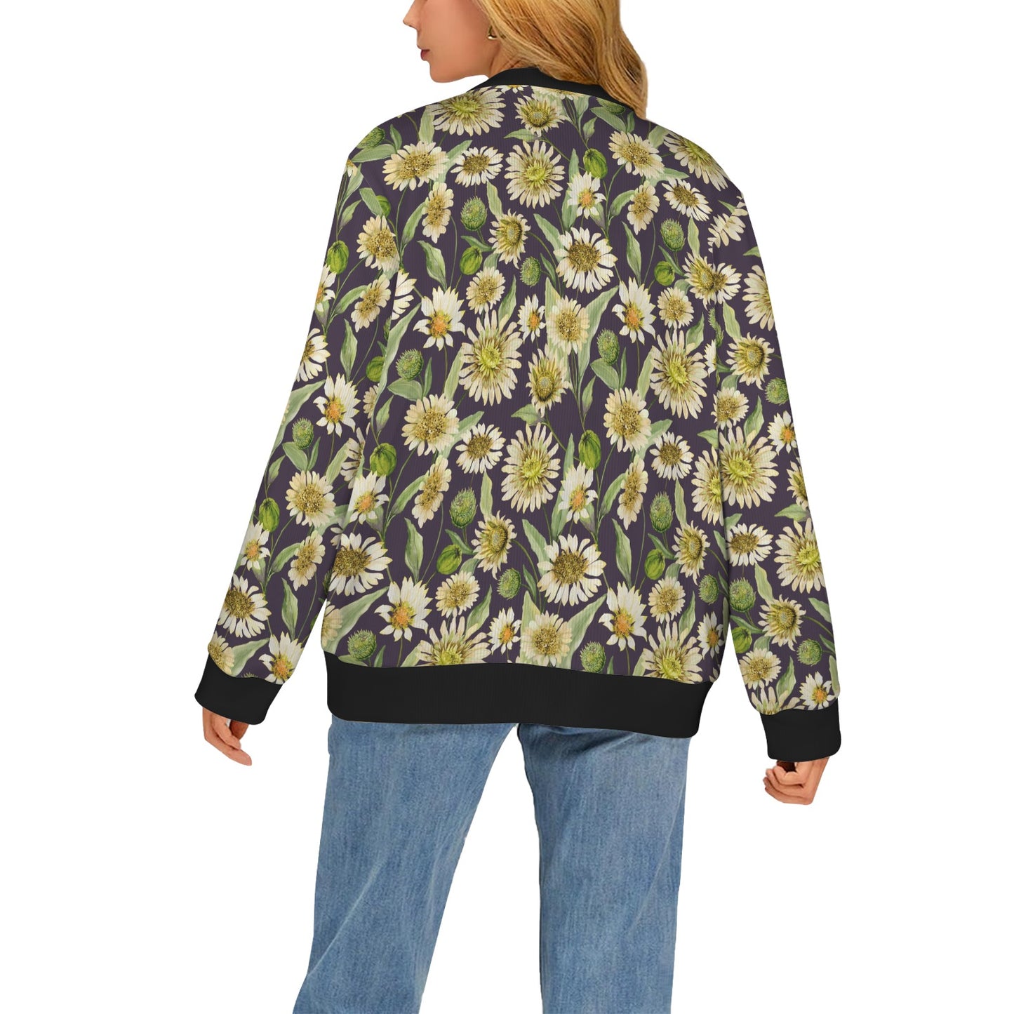 Daisy Vintage Print Pattern Women's Cardigan