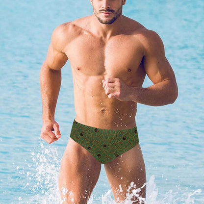 Brocade Pattern Print Design 02 Men's Swimming Briefs