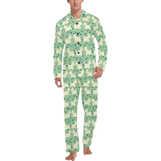 Scottish Terriers Print Design LKS302 Men's Long Pajama Set