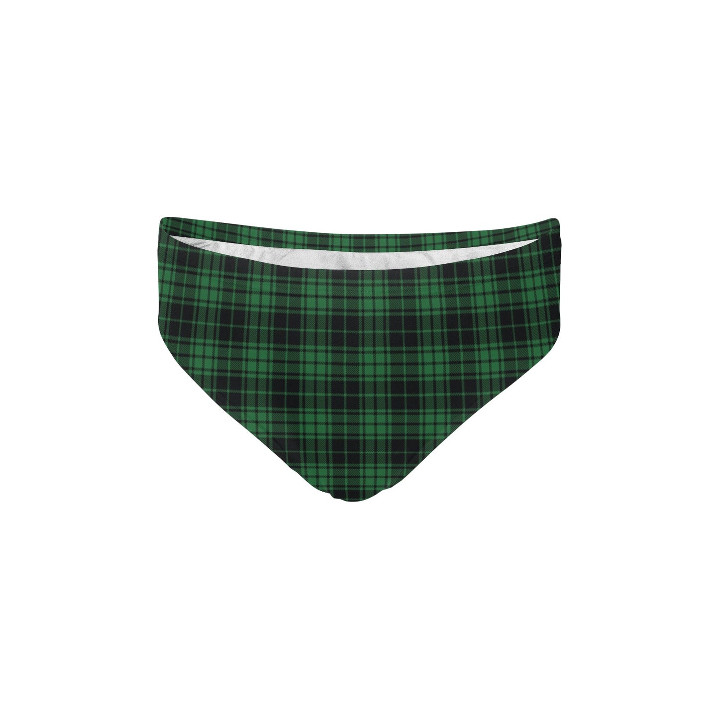 Green Tartan Plaid Pattern Men's Swimming Briefs