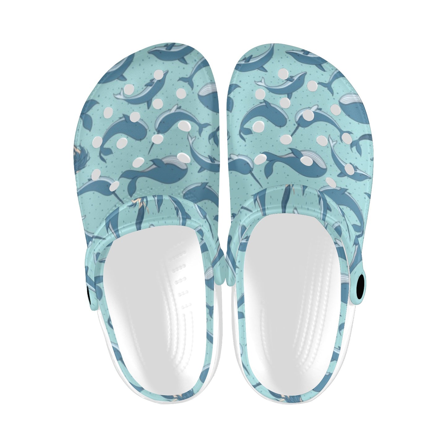Narwhal Themed Print Unisex Clogs Shoes