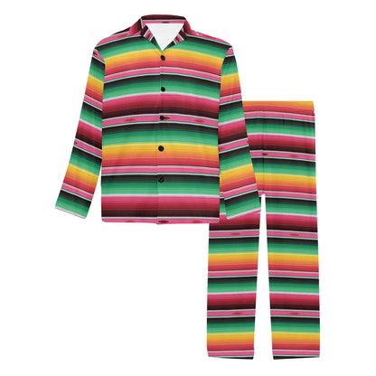 Mexican Blanket Classic Print Pattern Men's Long Pajama Set