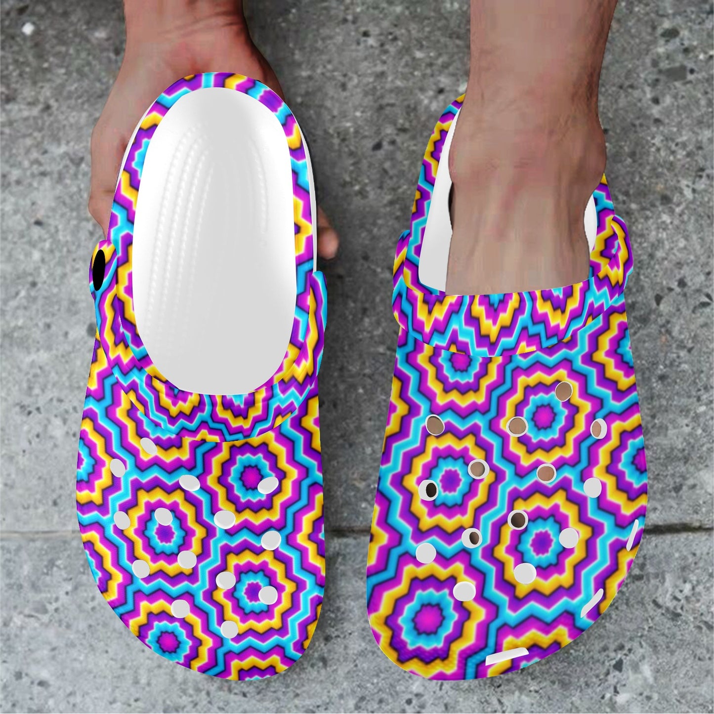 Optical illusion Techno Movement Unisex Clogs Shoes