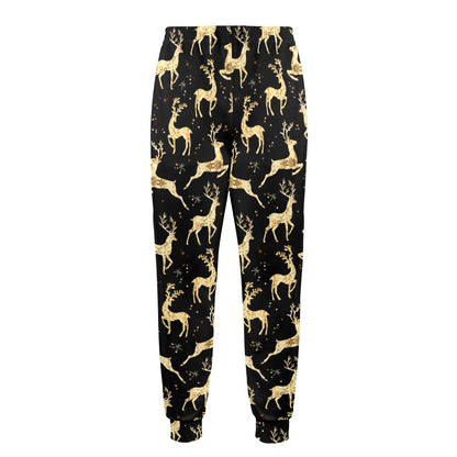 Deer Gold Pattern Men's Casual Track Pants