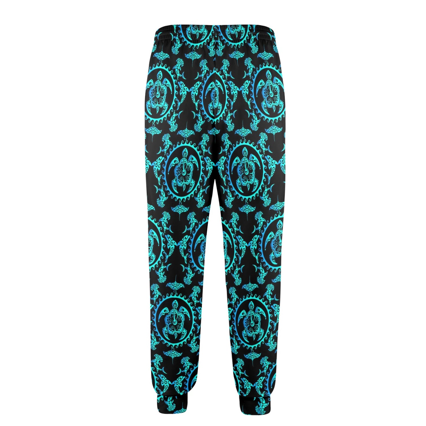 turquoise Tribal Sea Turtle Hawaiian Men's Casual Track Pants