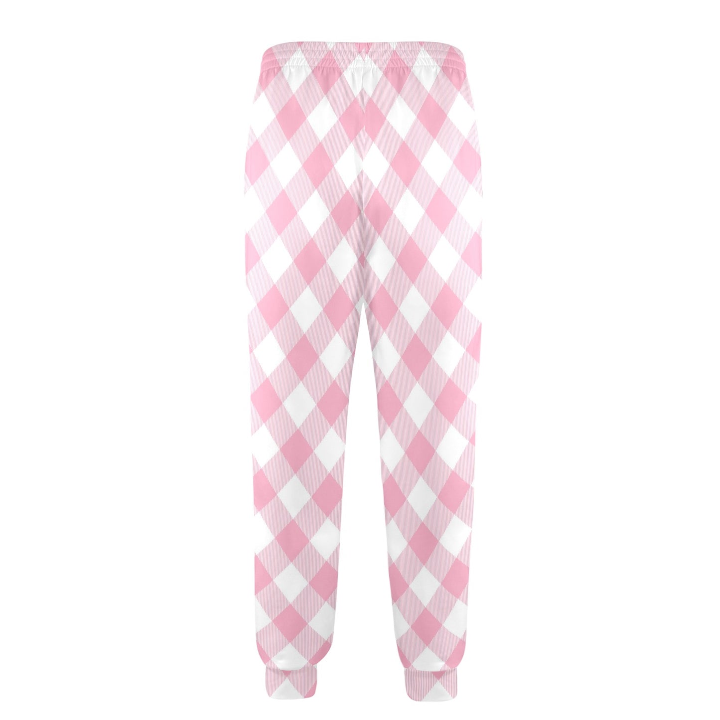 Gingham Pink Pattern Print Design 02 Men's Casual Track Pants