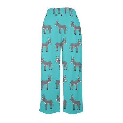 Donkey Pattern Print Design 01 Women's Wide Leg Lounge Pants