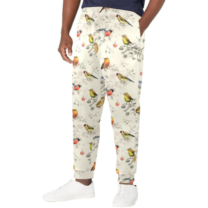 Bird Watercolor Design Pattern Men's Casual Track Pants