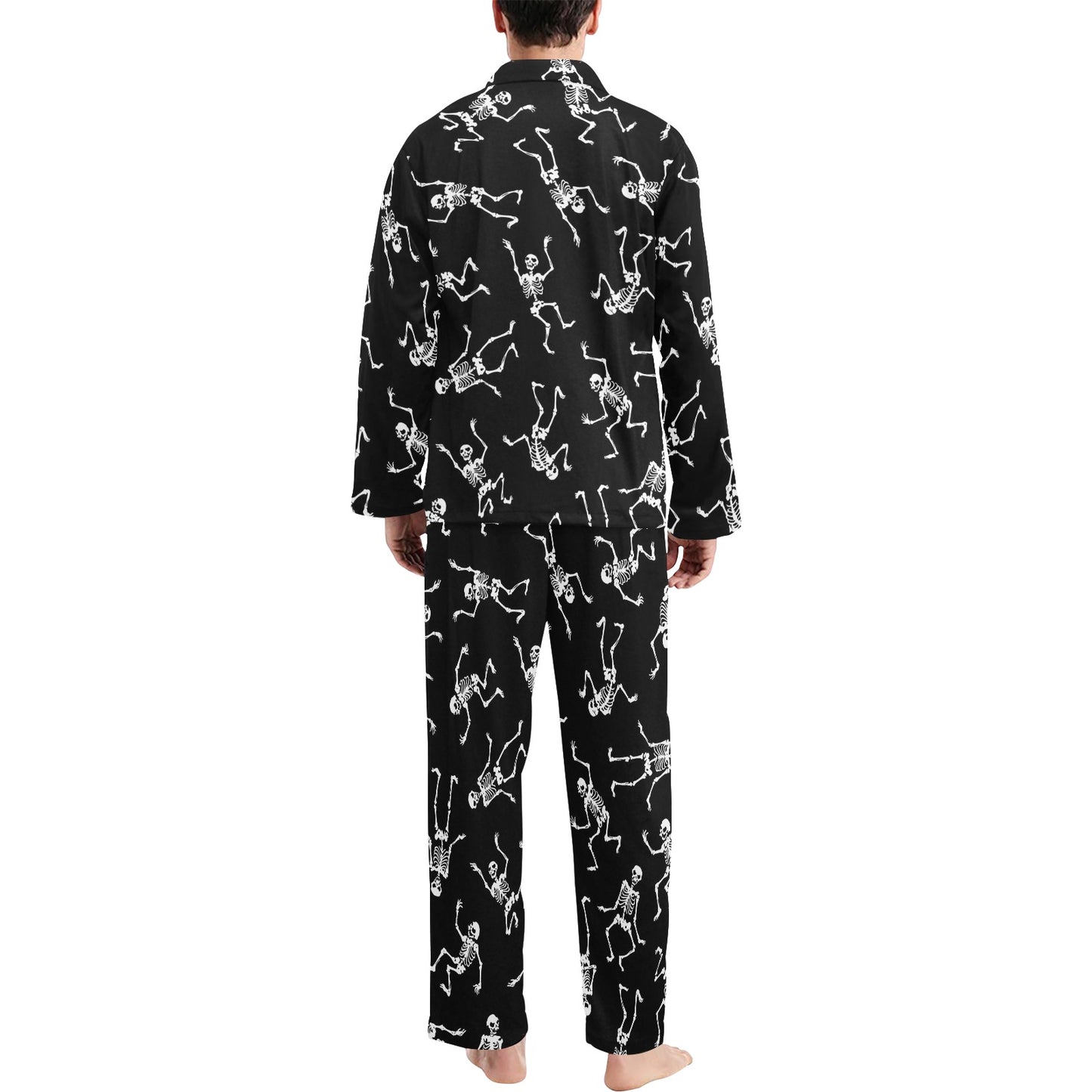 Skeleton Print Design LKS305 Men's Long Pajama Set