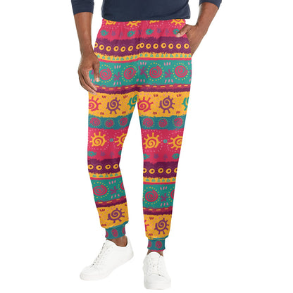 Ethnic Design Print Pattern JJ0134 Men's Casual Track Pants