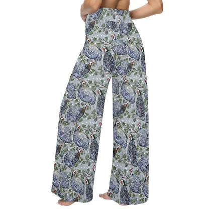 Guinea Fowl Print Design LKS402 Women's Wide Leg Lounge Pants