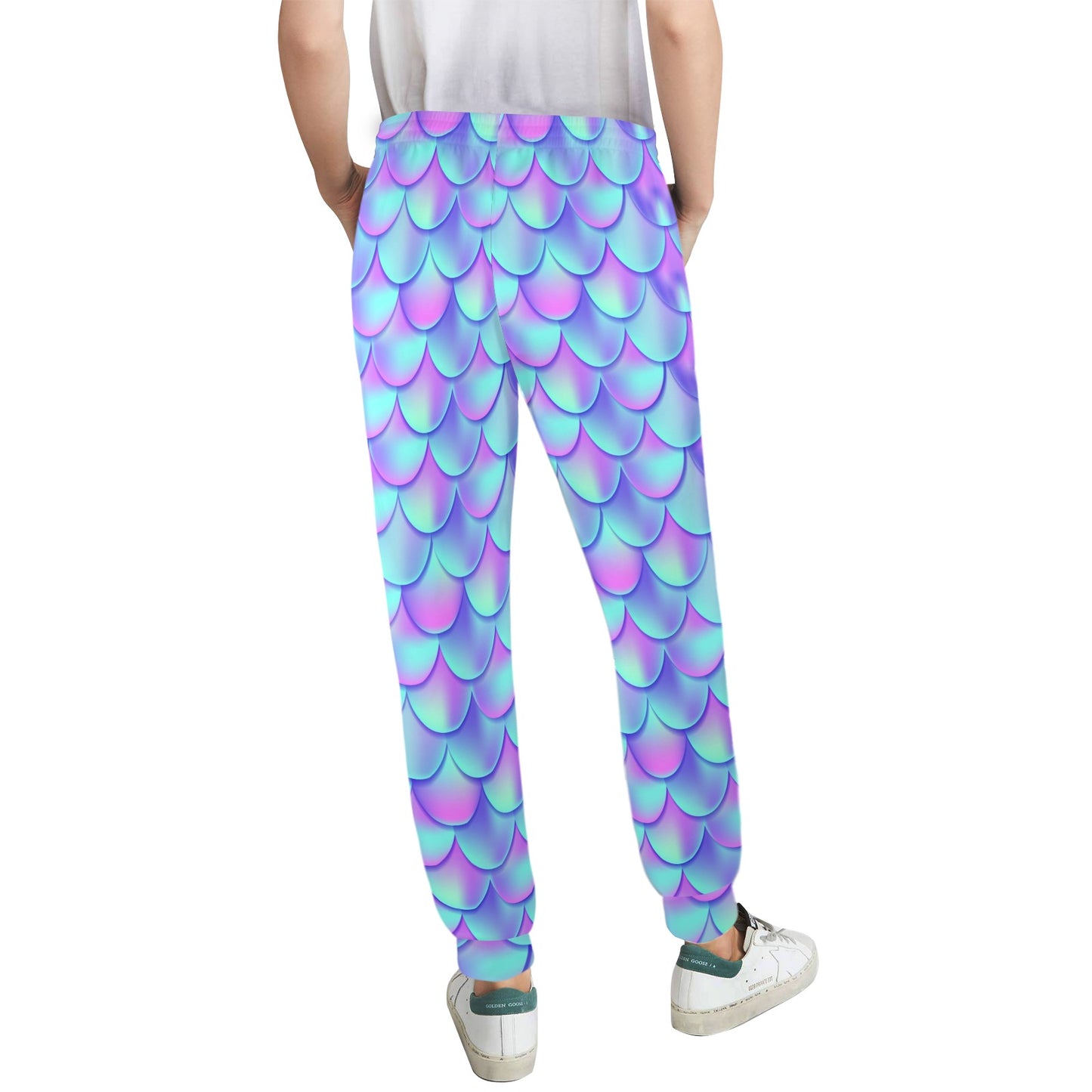 Mermaid Tail Design Print Pattern Women's Casual Track Pants
