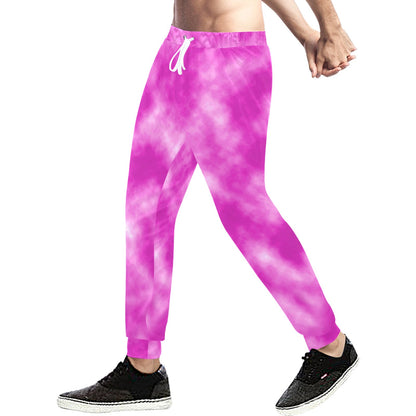 Tie Dye Pink Design Print Men's Sweatpants