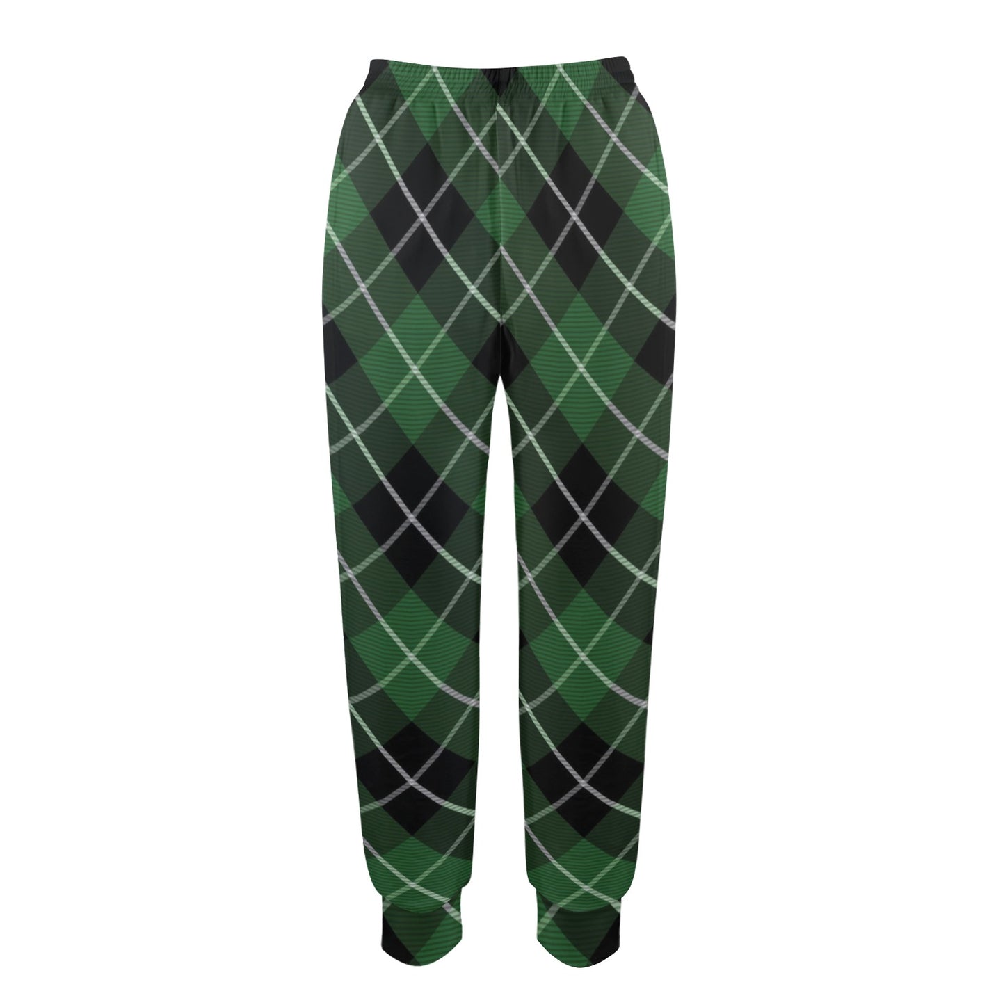 Plaid Green Pattern Print Design A05 Women's Casual Track Pants