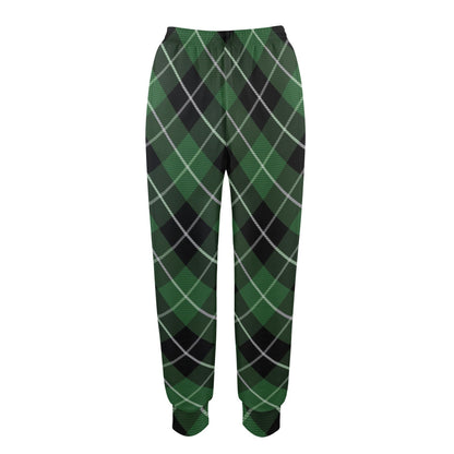 Plaid Green Pattern Print Design A05 Women's Casual Track Pants