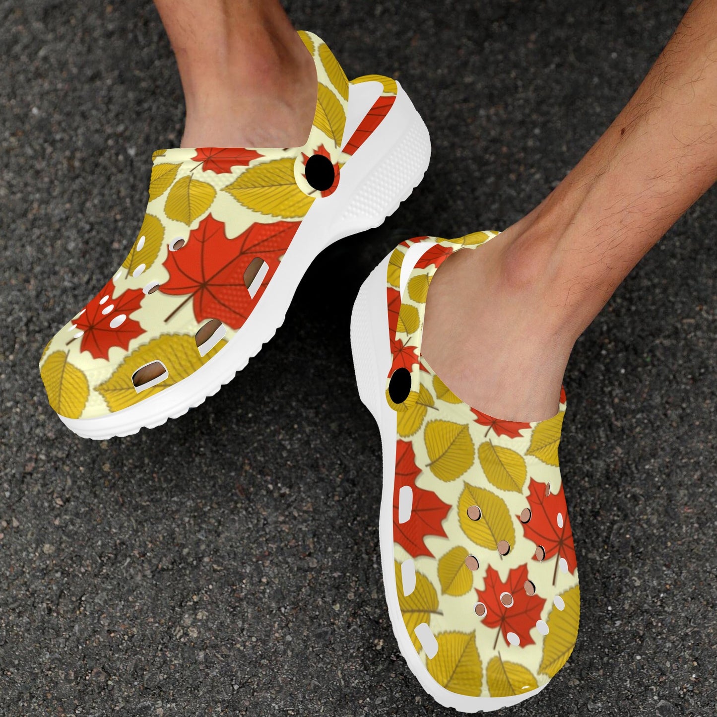 Elm Maple Leave Print Pattern Unisex Clogs Shoes