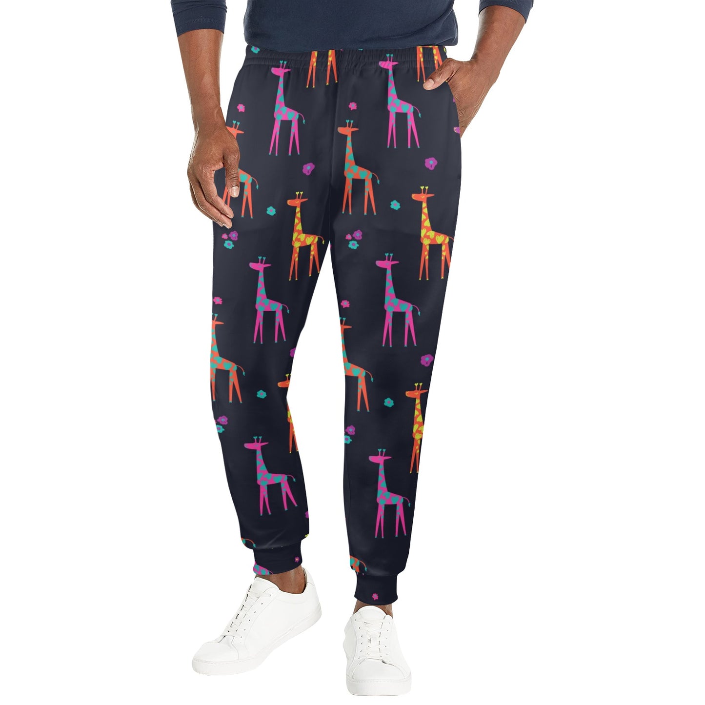 giraffe Design Print Pattern JJ0268 Men's Casual Track Pants