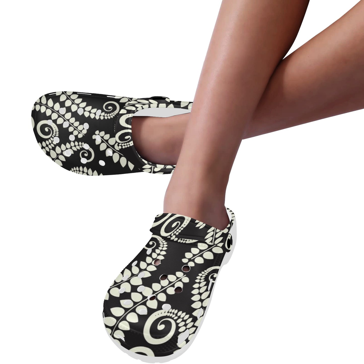 Fern Leave Print Pattern Unisex Clogs Shoes