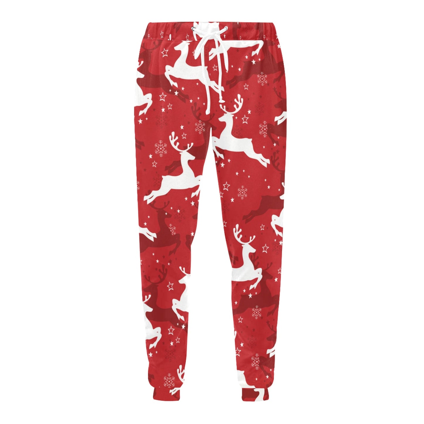 Reindeer Red Pattern Print Design 01 Men's Sweatpants
