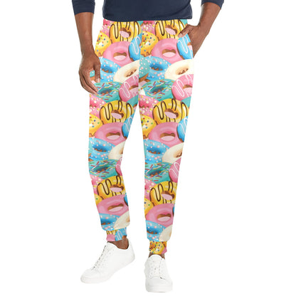 Donut Pattern Print Design DN01 Men's Casual Track Pants