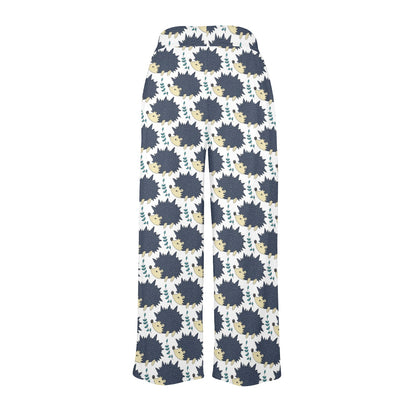 Hedgehog Print Design LKS401 Women's Wide Leg Lounge Pants
