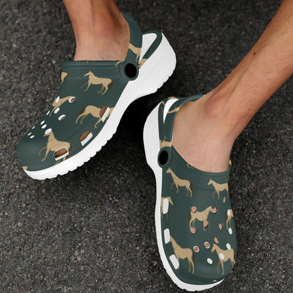 Horse Classic Themed Pattern Print Unisex Clogs Shoes