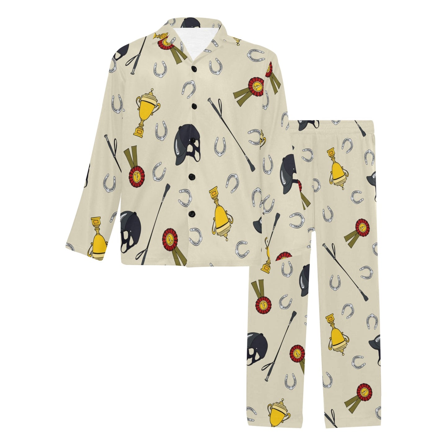 Equestrian Horseshoe Equipment Men's Long Pajama Set
