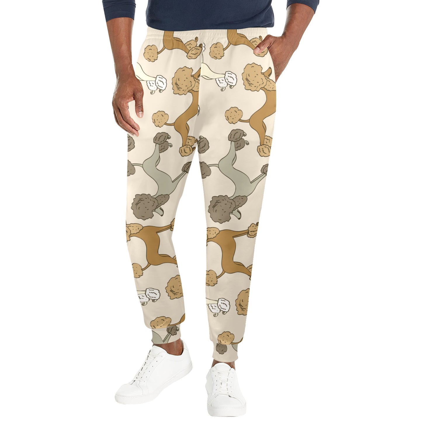 Poodle Pattern Print Design A01 Men's Casual Track Pants