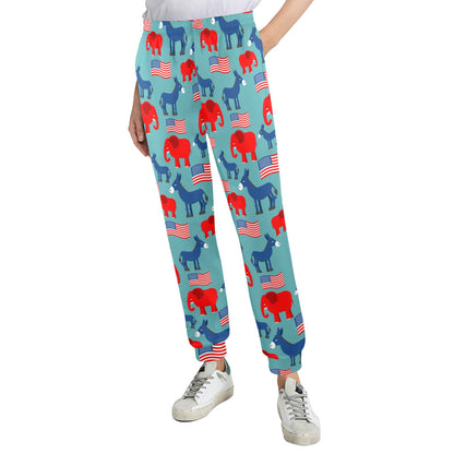 Donkey Red Elephant Pattern Print Design 03 Women's Casual Track Pants