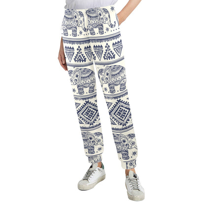 Baby Elephant Aztec Shower Curtain Women's Casual Track Pants