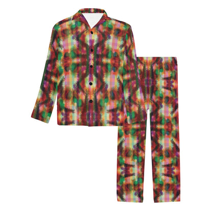 Tie Dye Print Design LKS301 Men's Long Pajama Set