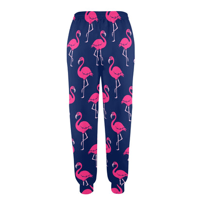 Pink Flamingo Pattern Women's Casual Track Pants