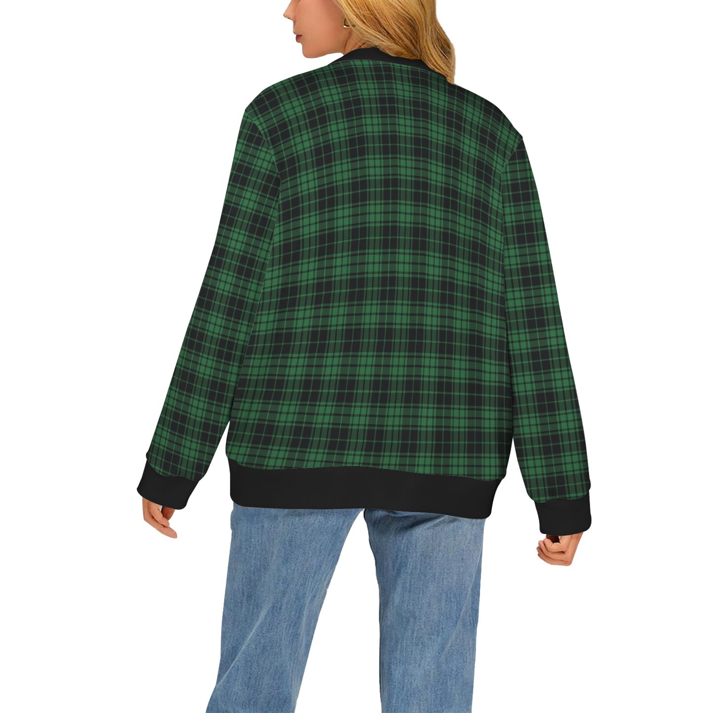 Green Tartan Plaid Pattern Women's Cardigan