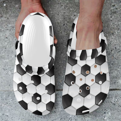 Soccer Ball Texture Print Pattern Unisex Clogs Shoes