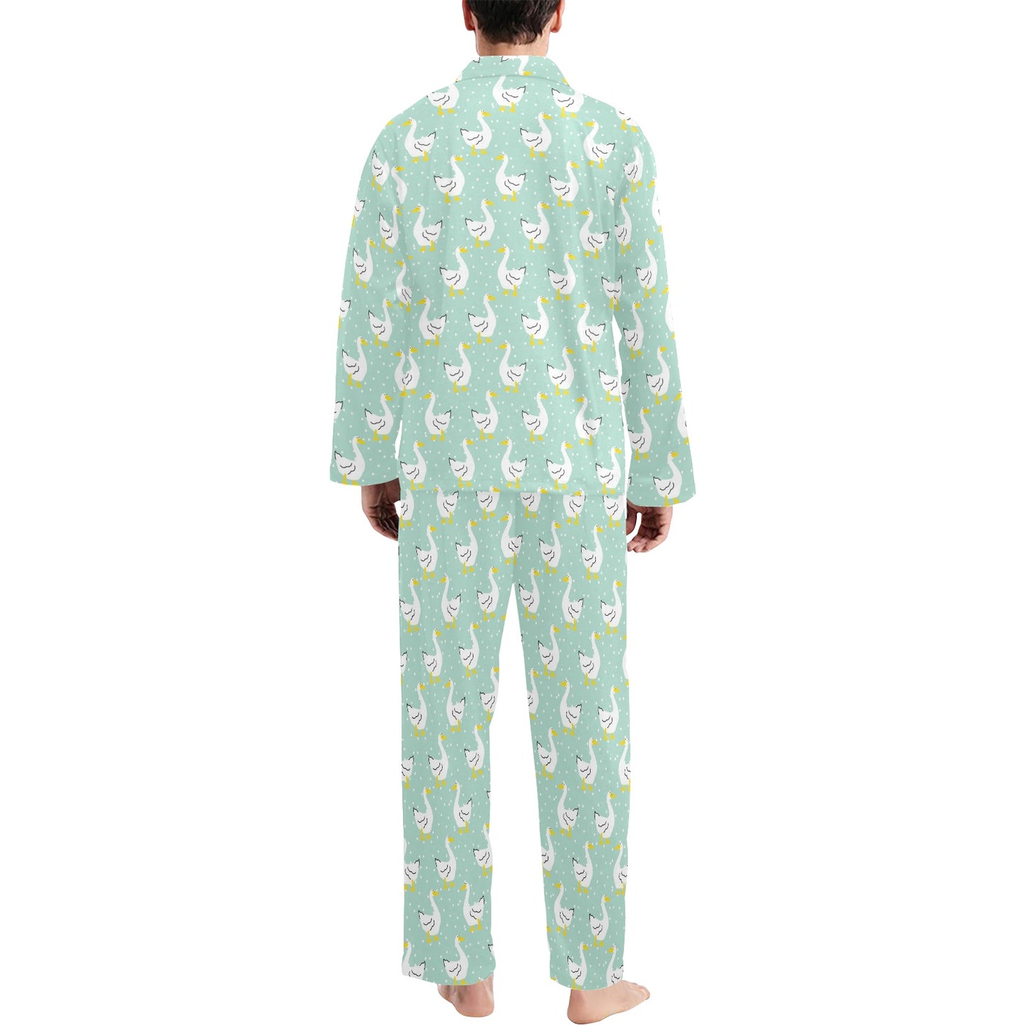Goose Print Design LKS404 Men's Long Pajama Set