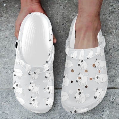 Bull Terrier hand draw Print Pattern Unisex Clogs Shoes