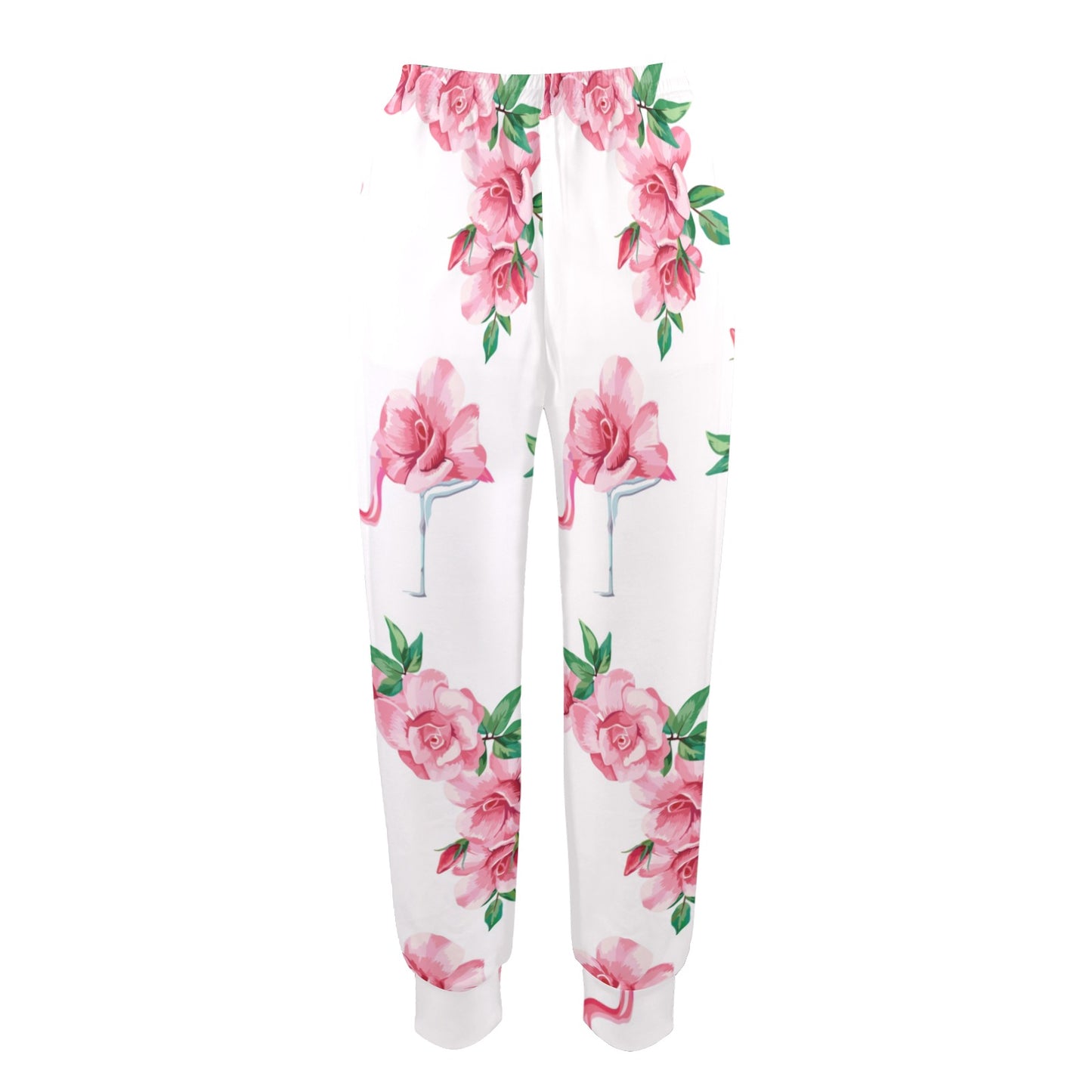 Flamingo Rose Pattern Women's Casual Track Pants