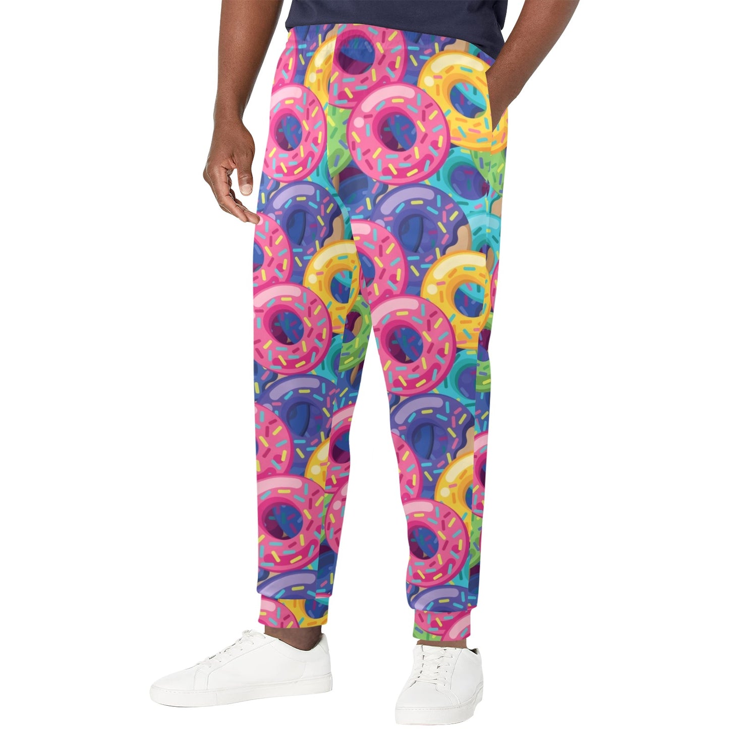 Donut Pattern Print Design DN010 Men's Casual Track Pants