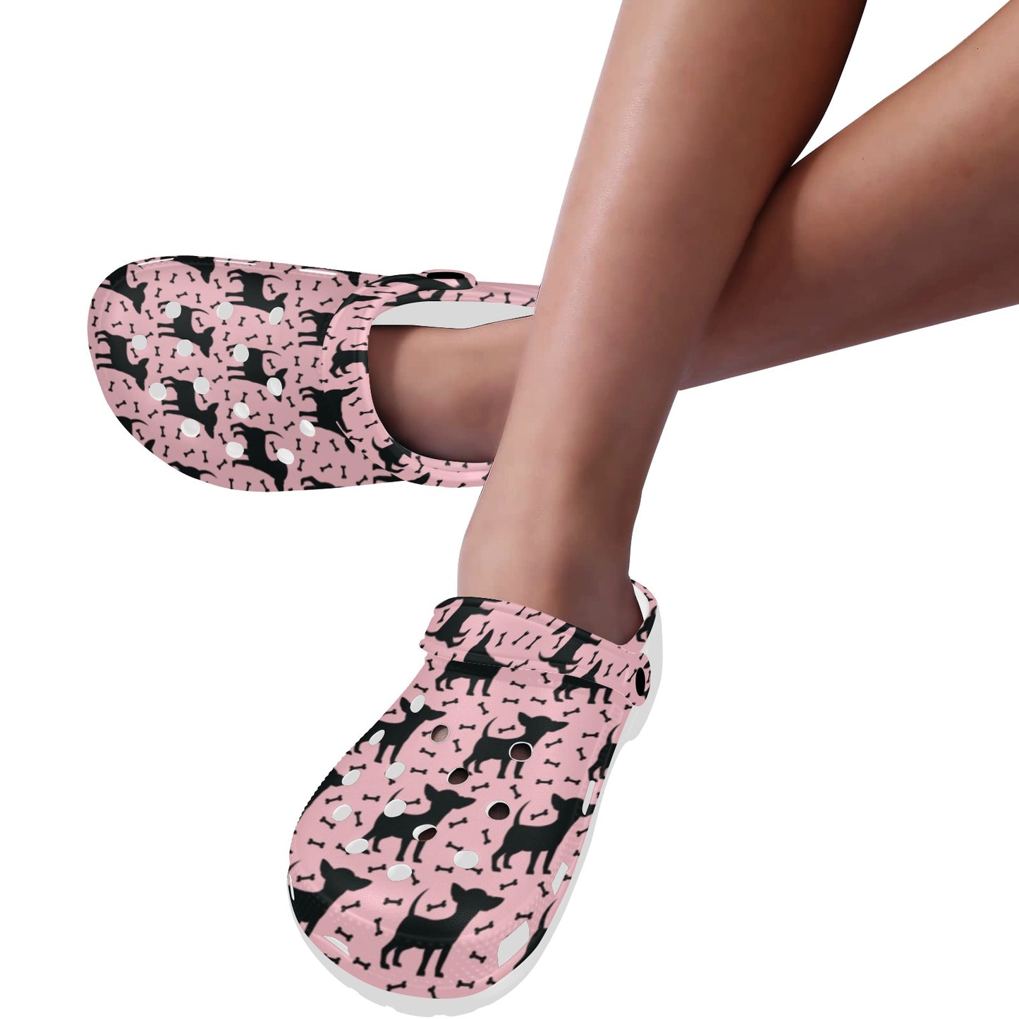 Chihuahua Pink Print Pattern Unisex Clogs Shoes